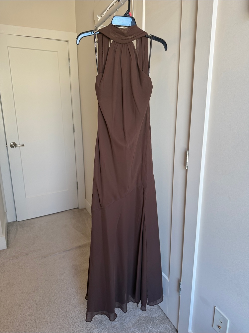 Birdy Grey Brown Halter Maxi Dress